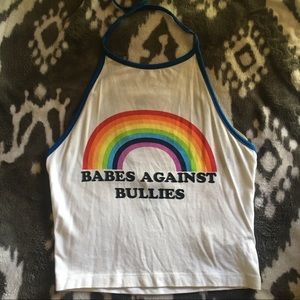NWOT Babes Aganist Bullies Halter Top